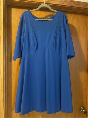 Adrianna Papell Royal Blue Midi A-Line Dress L39